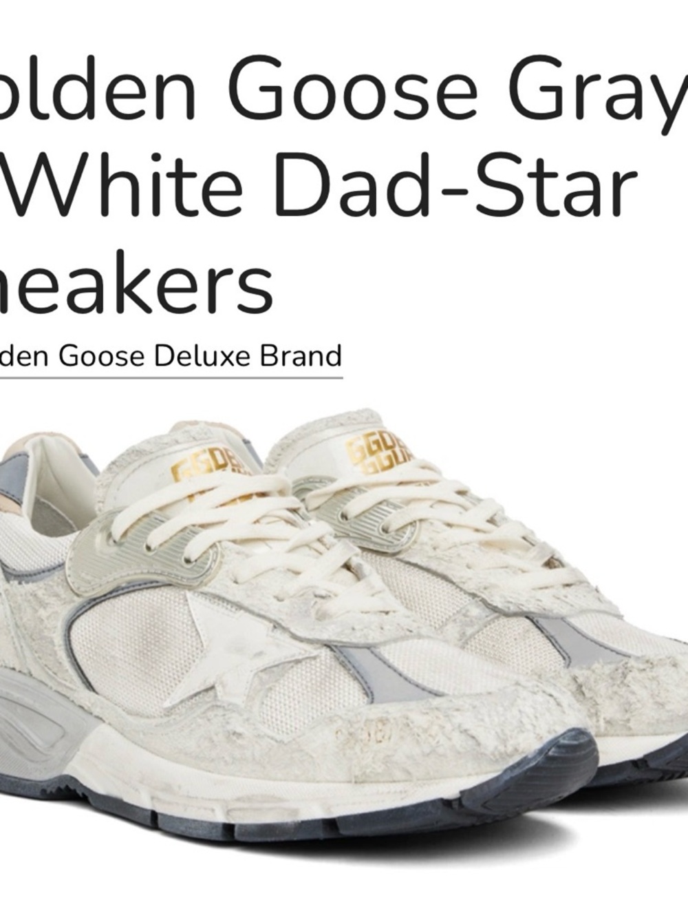 Golden Goose White and Gray Dad-Style Star Sneakers - Picture 2 of 10